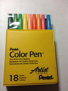 thin colored pens