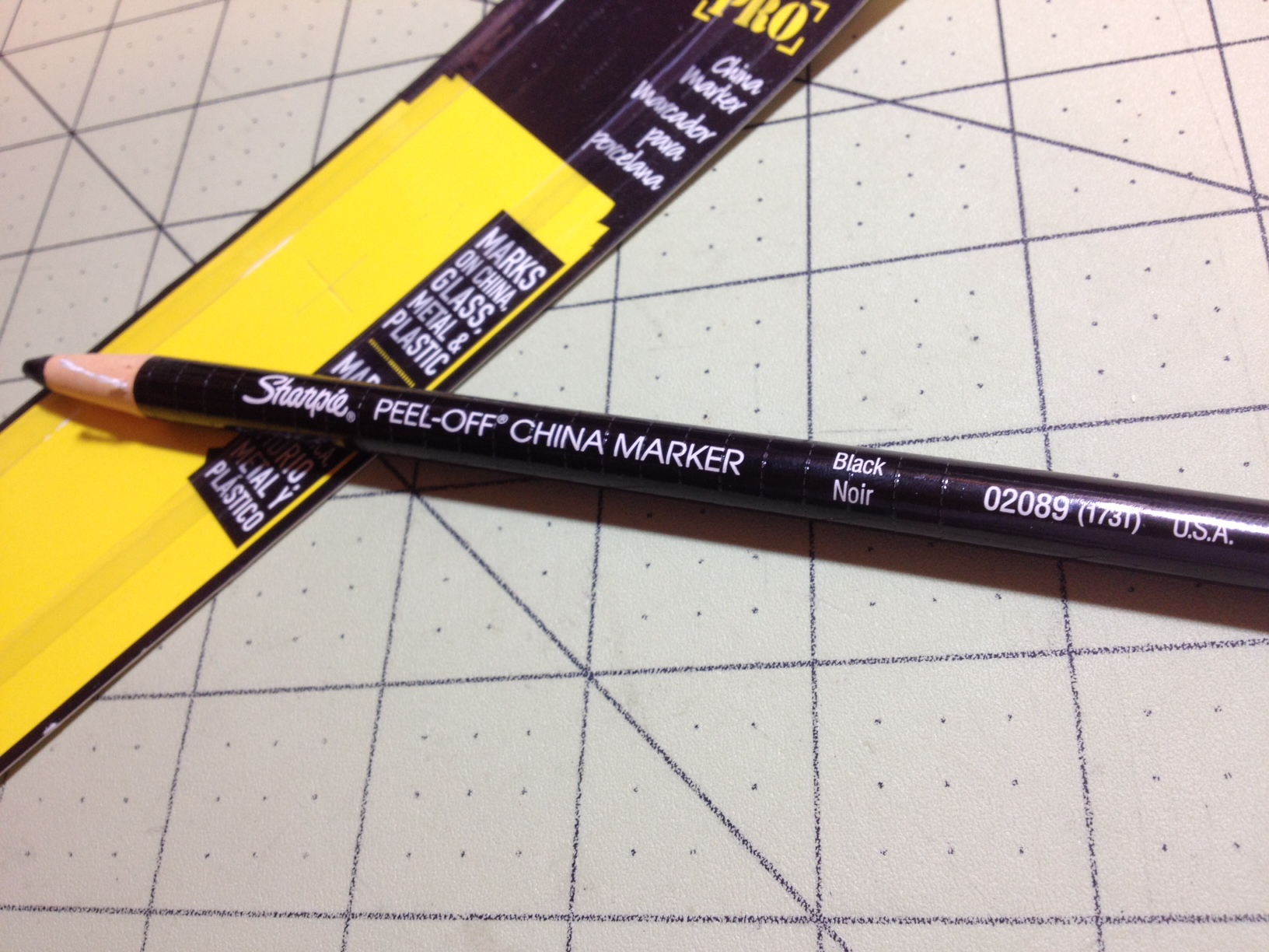 ABILITY ONE China Marker: Grease Pencil, 1/8 in Tip Wd, Ultra Fine, Yellow,  Wax, Yellow, 12 PK